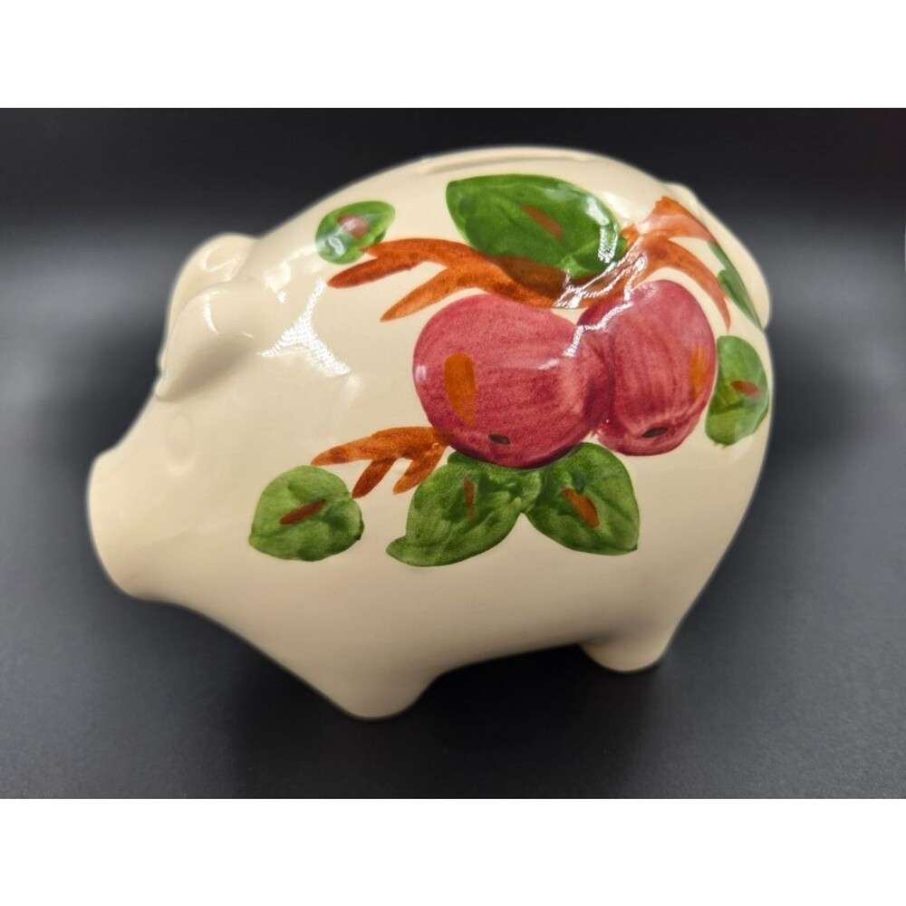Vintage Franciscan Apple Piggy Coin Bank w Stopper CALIFORNIA POTTERY 1970s